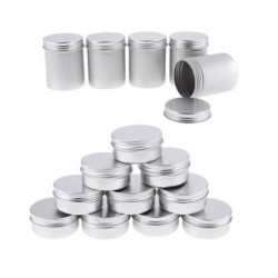 15pcs Boîtes de conserve en aluminium vides avec couvercles à vis Boîte Récipient Crème Pot Top Rond, 5x80ml, 10x50ml 15pcs Boîtes de conserve en aluminium vides avec couvercles à vis Boîte Récipient Crème Pot Top Rond, 5x80ml, 10x50ml