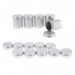 15pcs Boîtes de conserve en aluminium vides avec couvercles à vis Boîte Récipient Crème Pot Top Rond, 5x80ml, 10x50ml 15pcs Boîtes de conserve en aluminium vides avec couvercles à vis Boîte Récipient Crème Pot Top Rond, 5x80ml, 10x50ml