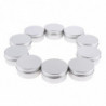 15pcs Boîtes de conserve en aluminium vides avec couvercles à vis Boîte Récipient Crème Pot Top Rond, 5x80ml, 10x50ml
