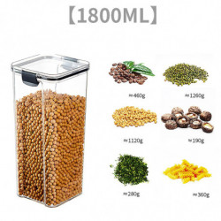 Miscellaneous Grains Barley Noodle Storage Jar Nut Candy Dry Storage Jar Square Transparent Buckle Dry Storage Jar Miscellaneous Grains Barley Noodle Storage Jar Nut Candy Dry Storage Jar Square Transparent Buckle Dry Storage Jar