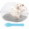 Ubiuo Hamster Sand Bath Container Large Transparent Plastic Toilet With Scoop Set For Small Pet Animals Cage Accessories