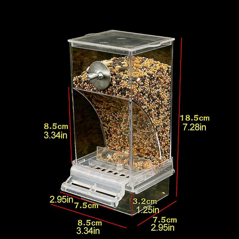 Automatic Bird Feeder Splash Proof Food Container for Parakeets Canaries Cockatiels and Finches