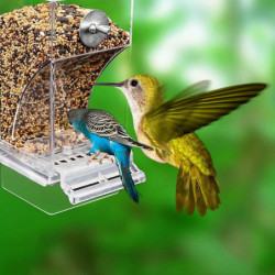 Automatic Bird Feeder Splash Proof Food Container for Parakeets Canaries Cockatiels and Finches Automatic Bird Feeder Splash Proof Food Container for Parakeets Canaries Cockatiels and Finches