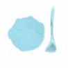 Pet Food Can Lid with Spoon Silicone Cover for Universal Sealing of Cat and Dog Food Blue