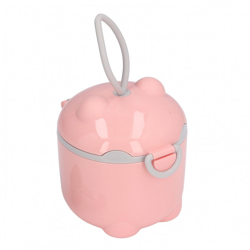 Large Baby Food Containers Compact Portable Powder Dispenser Safe PP Material Cute Pink Design