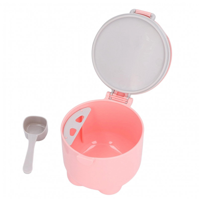Large Baby Food Containers Compact Portable Powder Dispenser Safe PP Material Cute Pink Design