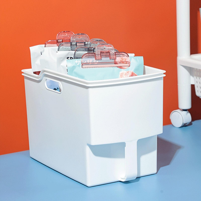 Storage Box Large Capacity Double Handle Cabinet Shelf Miscellaneous Grain Container Organizer Daily Use Qinghai