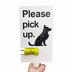 Wooden Dog Poop Sign with Bag Holder Interesting Yard Insert Sign for Garden Courtyard