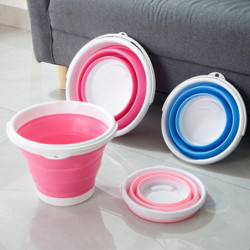 5/10l Foldable Bucket Multifunctional Large Capacity Hanging Hole Portable Space Saving Water Storage Plastic [...]