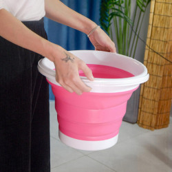 5/10l Foldable Bucket Multifunctional Large Capacity Hanging Hole Portable Space Saving Water Storage Plastic [...]