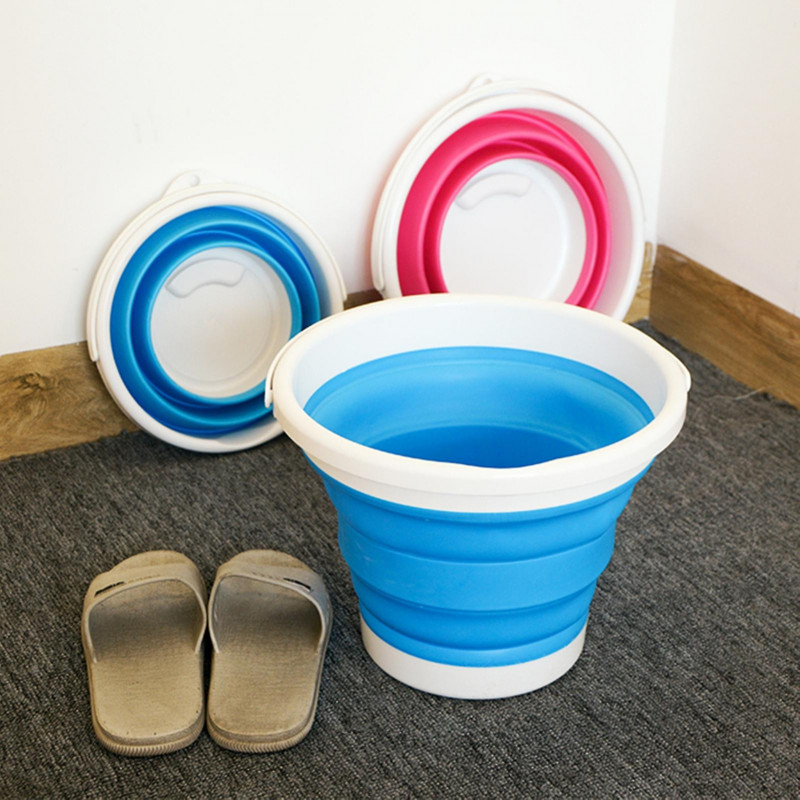 5/10l Foldable Bucket Multifunctional Large Capacity Hanging Hole Portable Space Saving Water Storage Plastic [...]