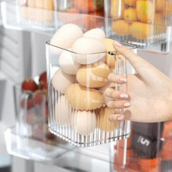 Refrigerator Organizer With Handle Food-grade Wear-resistant Reusable Large Capacity Food Storage Transparent [...]