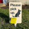 Wooden Dog Poop Sign with Bag Holder Interesting Yard Insert Sign for Garden Courtyard