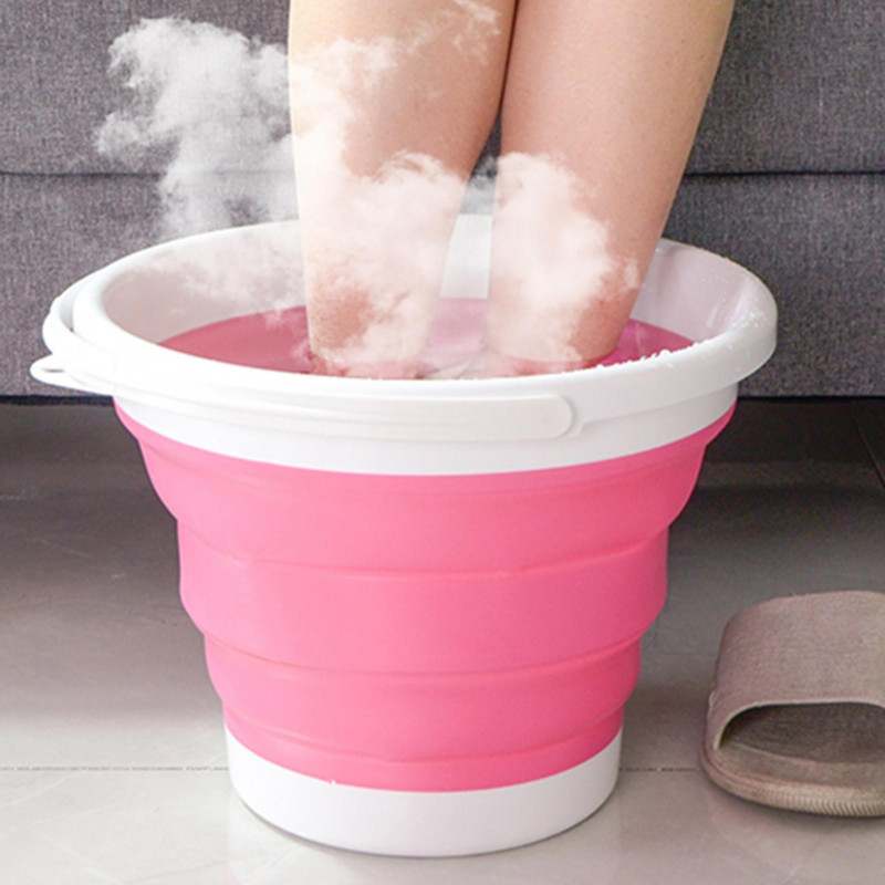 5/10l Foldable Bucket Multifunctional Large Capacity Hanging Hole Portable Space Saving Water Storage Plastic [...]