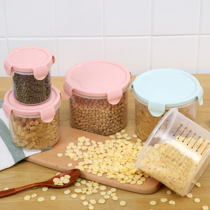 Sealed Transparent Kitchen Keep Fresh Food Can Grain Storage Tank With Scale Sealed Transparent Kitchen Keep Fresh Food Can Grain Storage Tank With Scale