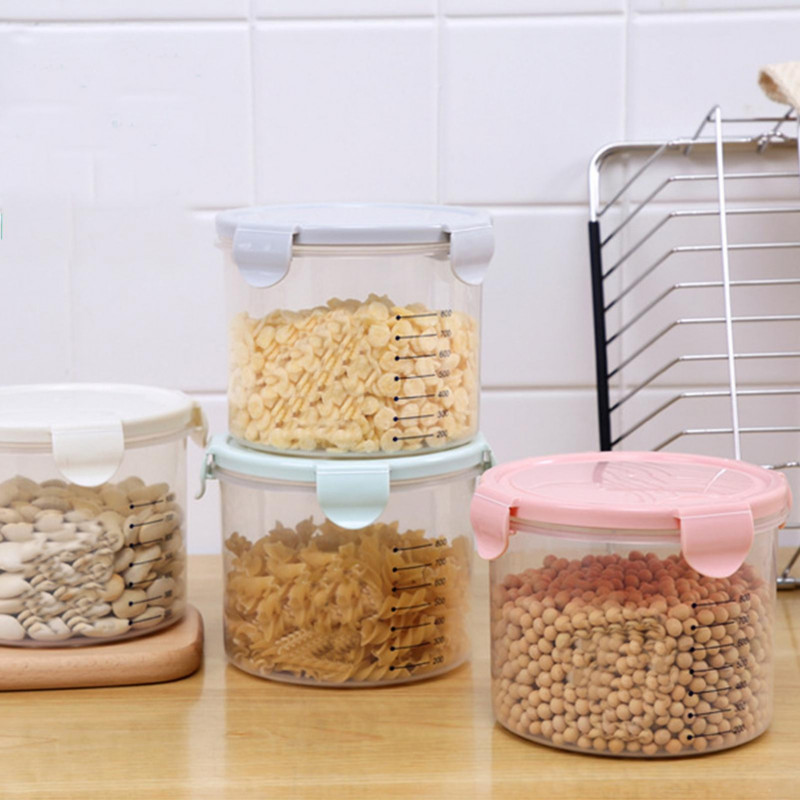 Sealed Transparent Kitchen Keep Fresh Food Can Grain Storage Tank With Scale Sealed Transparent Kitchen Keep Fresh Food Can Grain Storage Tank With Scale