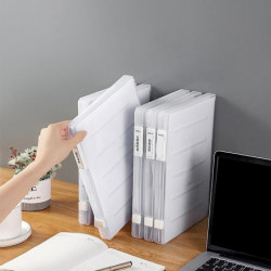 File Box With Lid Visible Buckle Design Good Flexibility Easy To Clean Dust-proof Transparent Letter A4 Paper File [...]