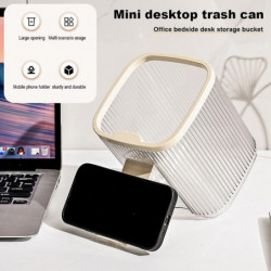 Fashion Mini Desktop Trash Large Opening Mulitpurpose Trash Holder For Living Room