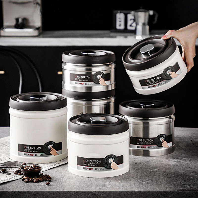 Stainless Steel Vacuum Storage Tank for Tea Leaves Moisture Proof & Dust-Proof Coffee Bean Container 750/1100ml [...]