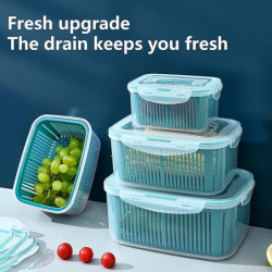 Fresh-keeping Double Layer Large Capacity Transparent Food Container With Sealed Lid 2 In 1 Stackable Basket [...]