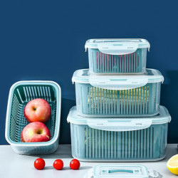 Fresh-keeping Double Layer Large Capacity Transparent Food Container With Sealed Lid 2 In 1 Stackable Basket [...]