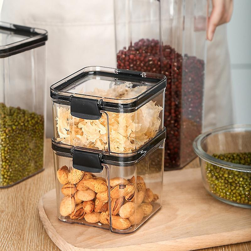 Moisture-proof Stackable Transparent Sealed Food Storage Jar Container With Lid Jikaix Moisture-proof Stackable Transparent Sealed Food Storage Jar Container With Lid Jikaix