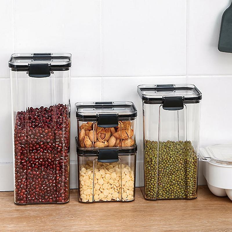 Moisture-proof Stackable Transparent Sealed Food Storage Jar Container With Lid Jikaix Moisture-proof Stackable Transparent Sealed Food Storage Jar Container With Lid Jikaix