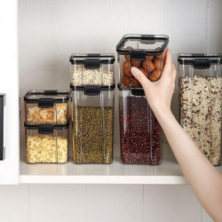 Moisture-proof Stackable Transparent Sealed Food Storage Jar Container With Lid Jikaix Moisture-proof Stackable Transparent Sealed Food Storage Jar Container With Lid Jikaix