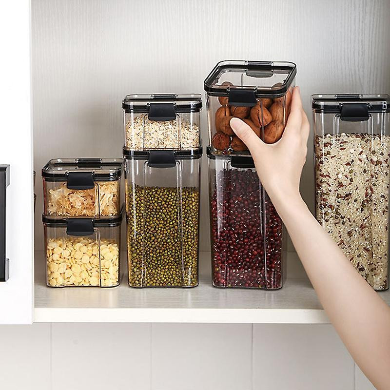 Moisture-proof Stackable Transparent Sealed Food Storage Jar Container With Lid Jikaix Moisture-proof Stackable Transparent Sealed Food Storage Jar Container With Lid Jikaix
