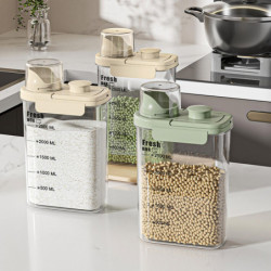 Dry Food Dispenser with Handle Moisture Proof & Dust-proof Transparent Rice Grain Bucket Large Capacity Plastic [...]