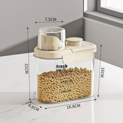 Dry Food Dispenser with Handle Moisture Proof & Dust-proof Transparent Rice Grain Bucket Large Capacity Plastic [...]