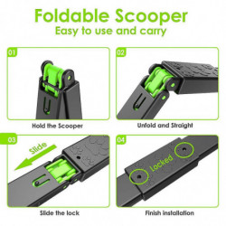 Scooper de caca pour animaux de compagnie portable à longue poignée