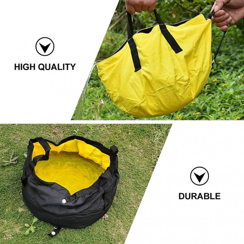 Collapsible Foot Basin 1Pc Collapsible Travel Basin Multi-functional Foldable Water Basin (Yellow)