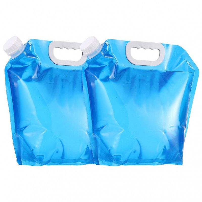 Bucket Canister Water Storage Bag Portable Kettle Bottle for Bike Foldable Container 2 Pcs