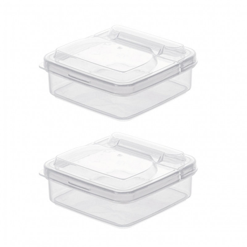2pcs PP Transparent Organizer Container Cheese Storage Box Snacks Fresh Keeping