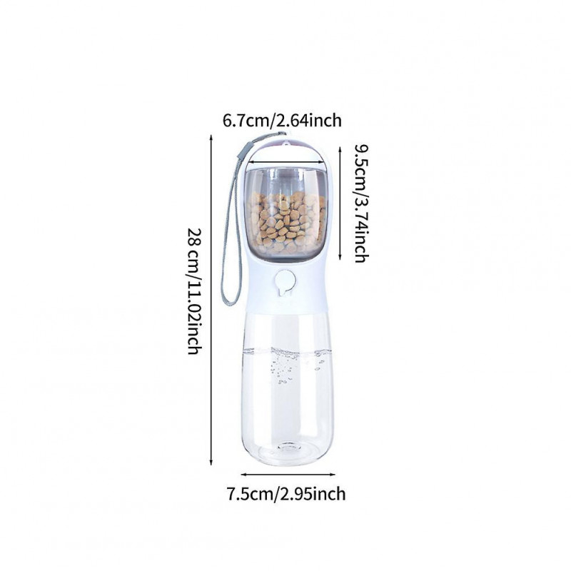 2 In 1 Food Jar Travel Portable Walking Durable Large Capacity Dog Water Bottle