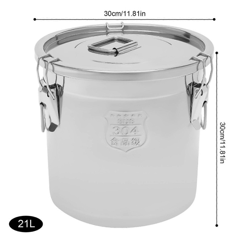 21L Stainless Steel Airtight Cereal Container Storage Bin