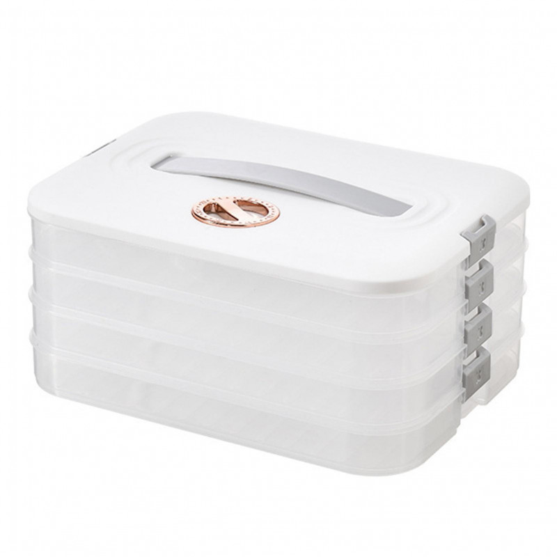 Dumpling Storage Box with Sturdy Handle Single/Dual/Triple/Four Layer Food Container for Home Picnics Parties