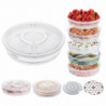 Food Storage Box Versatile Transparent Food Container with Lid And Handle for Pizza Dumplings Cakes Pastry