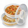 Food Storage Box Versatile Transparent Food Container with Lid And Handle for Pizza Dumplings Cakes Pastry