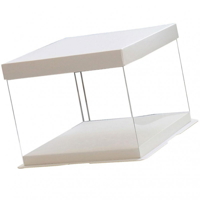 1Pc 10inch Transparent Birthday Cake Box Plastic Cake Container Box Dessert Storage Box (Transparent)