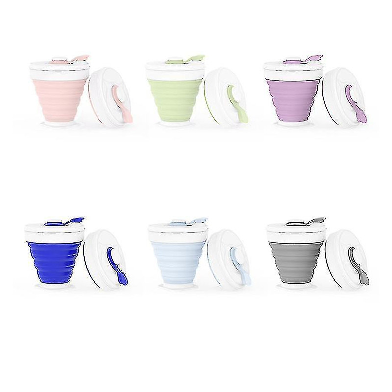 350ml Folding Silicone Cup Food Grade Bpa Free Portable Coffee Mug Outdoors Travel