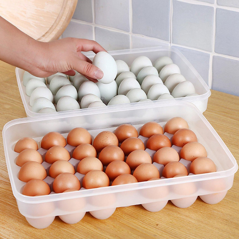 fornnerg Storage Box Large Capacity Fresh-keeping PP Fridge Egg Container for Kitchen