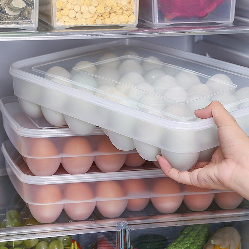 fornnerg Storage Box Large Capacity Fresh-keeping PP Fridge Egg Container for Kitchen