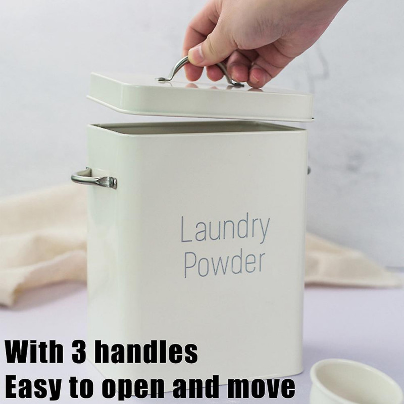 Boîte de stockage de détergent à lessive 3kg Cas de stockage de grain domestique Baril de poudre à laver avec [...]