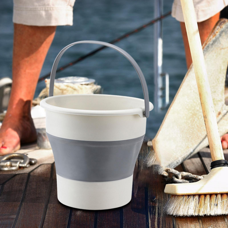 10L Pêche Pliable Seau de grande capacité avec poignée Seau de stockage d’eau portable extérieur