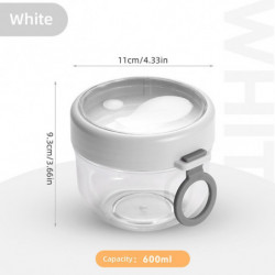 20oz Overnight Oat Containers With Lids And Spoons 2pcs, Portable Plastic Yogurt Jars, Leak-proof Large Capacity 20oz Overnight Oat Containers With Lids And Spoons 2pcs, Portable Plastic Yogurt Jars, Leak-proof Large Capacity