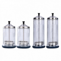 4x Disinfection Jar Container Disinfectant Glass Germicidal Tool Pot Cup L/s 4x Disinfection Jar Container Disinfectant Glass Germicidal Tool Pot Cup L/s
