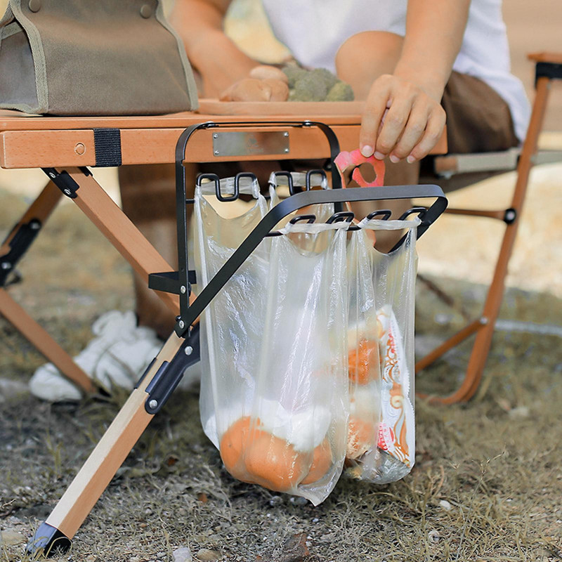 Foldable Home Kitchen Garbage Bag Holder Outdoor Folding Picnic Garbage Rack