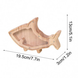 Sharks Solid Wood High-capacity Coin Storage Innovative Transparent Currency And Various Types Of Storage Jars FLYE2232 Sharks Solid Wood High-capacity Coin Storage Innovative Transparent Currency And Various Types Of Storage Jars FLYE2232